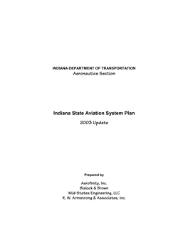 2003 Indiana State Aviation System Plan