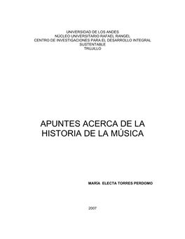 Apuntes Acerca De La Historia De La Música