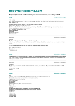 Responses to Doordarshan Post-2012 (For Reference)