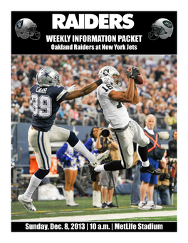 WEEKLY INFORMATION PACKET Oakland Raiders at New York Jets