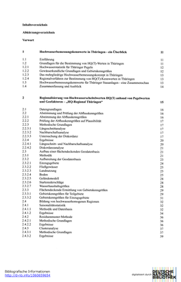 Inhaltsverzeichnis Abkürzungsverzeichnis Vorwort 1 Hochwasserbemessungskennwerte in Thüringen