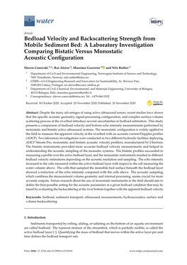 Bedload Velocity and Backscattering Strength from Mobile Sediment Bed: a Laboratory Investigation Comparing Bistatic Versus Monostatic Acoustic Conﬁguration