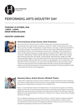 Performing Arts Industry Day