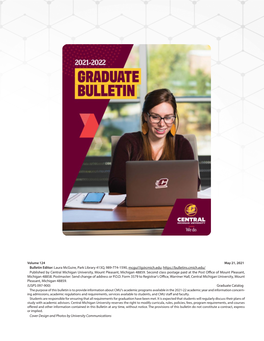 CMU Graduate Studies Bulletin for 2021-22