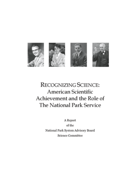 Recognizing Science: American Scientific Achievement and Judy Burke the Role of the National Park Service