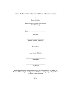 Sexuality and Kinship in Post-Soviet Armenia by Tamar Shirinian