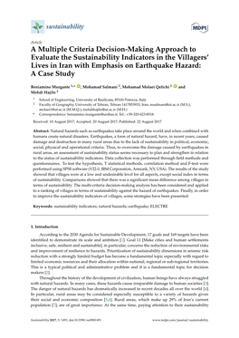 A Multiple Criteria Decision-Making Approach to Evaluate The