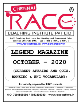 Legend Magazine October – 2020