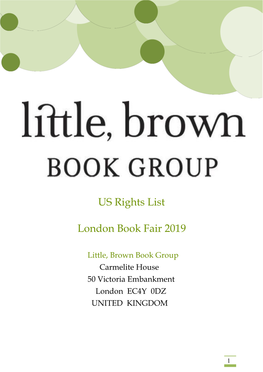 US Rights List London Book Fair 2019