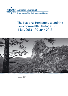 The National Heritage List and the Commonwealth Heritage List: 1 July 2013 – 30 June 2018