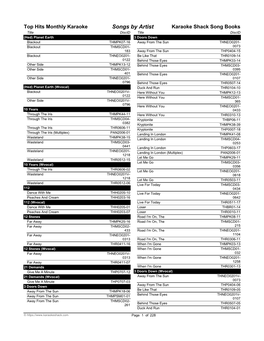 Top Hits Monthly Karaoke Song Book