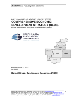 COMPREHENSIVE ECONOMIC DEVELOPMENT STRATEGY (CEDS) for the Memphis Area Association of Governments (MAAG)