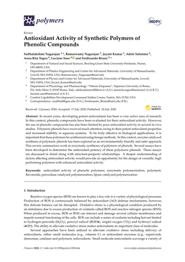 Antioxidant Activity of Synthetic Polymers of Phenolic Compounds