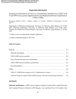 Supporting Information Simultaneous Elimination of Carryover