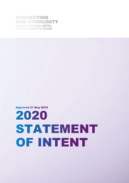 2020 Statement of Intent