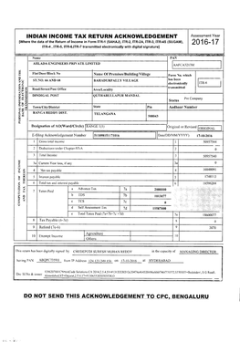 Indian Income Tax Return Acknowledgement 2