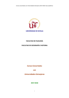 Cursos Concertados Con Universidades Extranjeras 2017-2018