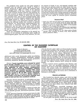 Control of the Oleander Caterpillar on Oleander1