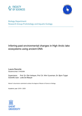 Inferring Past Environmental Changes in High Arctic Lake Ecosystems Using Ancient DNA