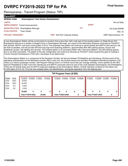 DVRPC FY2019-2022 TIP for PA