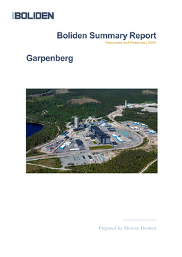 Boliden Summary Report Garpenberg