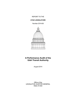 A Performance Audit of the Utah Transit Authority