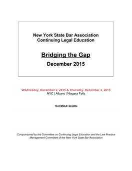 Bridging the Gap December 2015