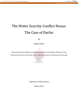 The Water Scarcity-Conflict Nexus: the Case of Darfur