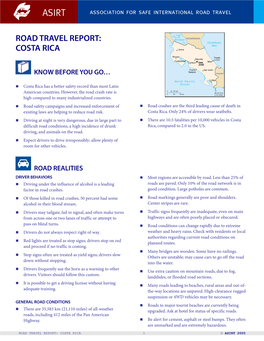 Road Travel Report: Costa Rica
