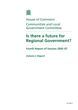 Is There a Future for Regional Government?