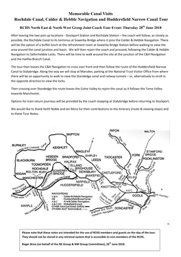 Memorable Canal Visits Rochdale Canal, Calder & Hebble Navigation