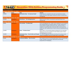 2016 Me-TV Holiday Programming Guide Draft.Xlsx