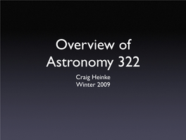 Overview of Astronomy