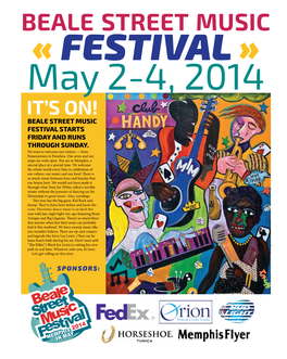 BEALE STREET MUSIC « FESTIVAL » May 2-4, 2014 IT’S ON! BEALE STREET MUSIC FESTIVAL STARTS FRIDAY and RUNS THROUGH SUNDAY