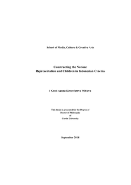 Constructing the Nation: Representation and Children in Indonesian Cinema