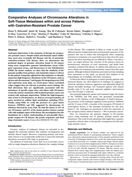 Comparative Analyses of Chromosome Alterations in Soft-Tissue Metastases Within and Across Patients with Castration-Resistant Prostate Cancer