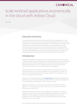 Scale Android Applications Economically in the Cloud with Anbox Cloud