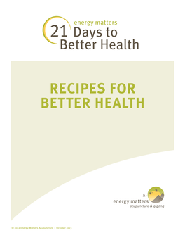 Recipes for Better Health