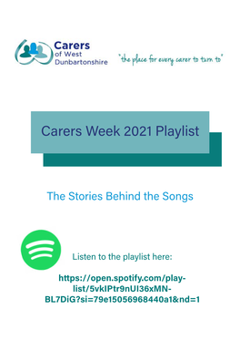 Carers Week 2021 Playlist