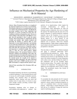 Influence on Mechanical Properties by Age Hardening of B-16 Material