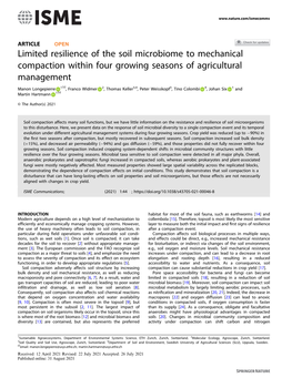 Limited Resilience of the Soil Microbiome to Mechanical Compaction Within Four Growing Seasons of Agricultural Management