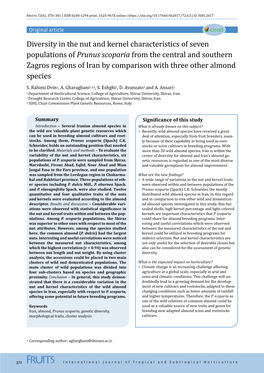 Diversity in the Nut and Kernel Characteristics of Seven Populations Of