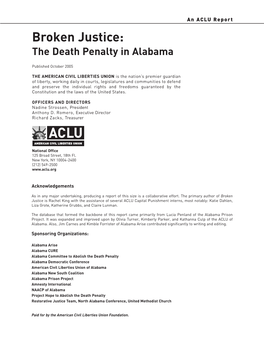 Broken Justice: the Death Penalty in Alabama