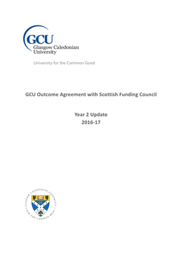 Glasgow Caledonian University Outcome Agreement 2016-17