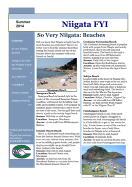 Niigata FYI (Summer2014)(Pdf)