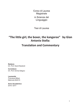 The Little Girl, the Boxer, the Kangaroo” by Gian Antonio Stella