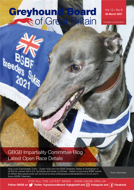 GBGB Impartiality Committee Blog Latest Open Race Details