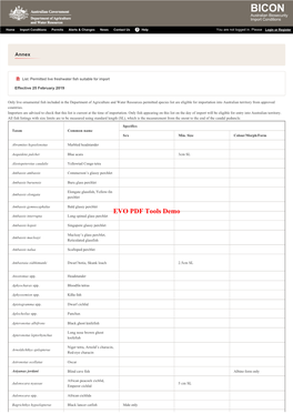 BICON Australian Biosecurity Import Conditions