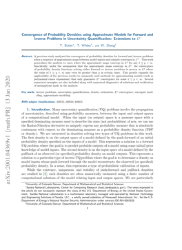 Arxiv:2001.04369V1 [Math.PR] 13 Jan 2020