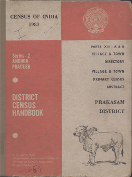 District Census Handbook, Prakasam, Part XIII-A & B, Series-2